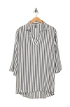 Boho Me Yarn Dye Stripe Tunic In Black