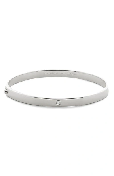 Monica Vinader Essential Recycled Sterling-silver And 0.02ct Diamond Bangle Bracelet