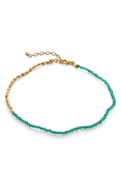 Monica Vinader Mini Nugget 18ct Yellow Gold-plated Vermeil Sterling-silver And Onyx Anklet In Multi