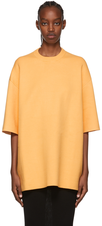 Peter Do Cutout Ecovero-blend T-shirt In Light Yellow/orange