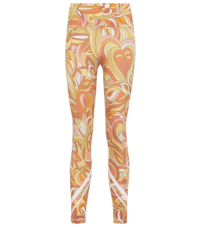 Tory Sport Tory Burch High-rise Printed Weightless Chevron 7/8 Legging In Fantasy Floral
