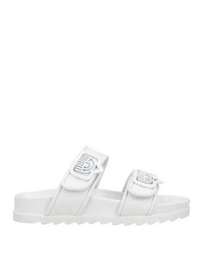 Chiara Ferragni Flat Rubber Sole Shoes In White