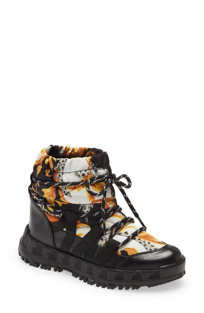 Versace Kids' Greca Rhegis Waterproof Snow Boot In Black/ Gold/ White