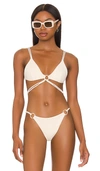 Jonathan Simkhai Shaya Macrame Cut-out Bikini Top In Ivory