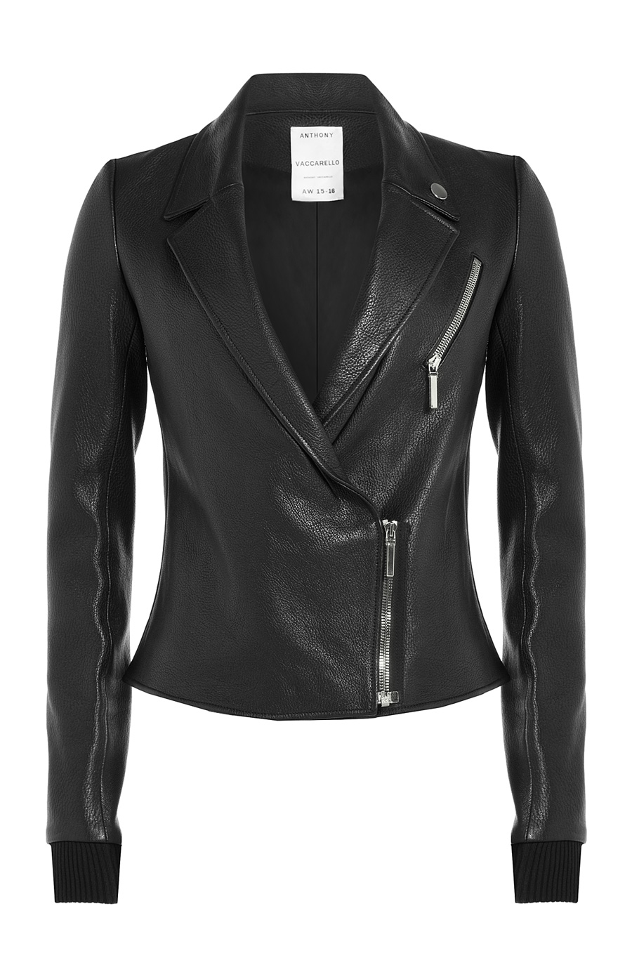 Anthony Vaccarello Leather Biker Jacket In Black | ModeSens
