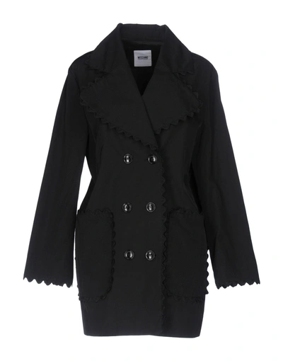 Moschino Cheap And Chic Overcoats In Black