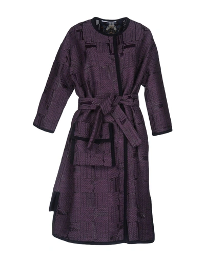 Lorenza Pambianco Belted Coats In Light Purple