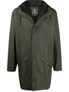 Rains Army Green Rubberised Raincoat In Olive