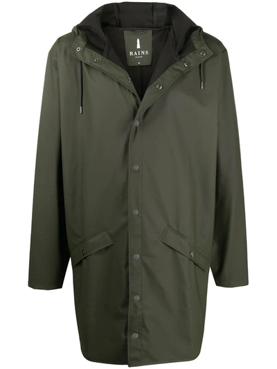 Rains Army Green Rubberised Raincoat In Olive