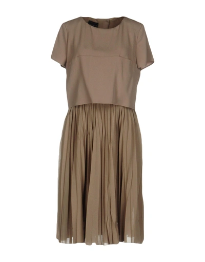 Atos Lombardini Knee-length Dress In Beige