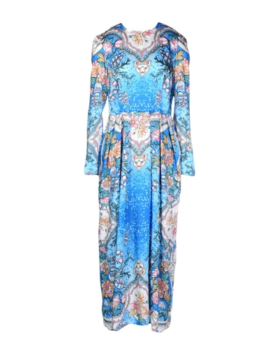 Io Couture Long Dress In Blue