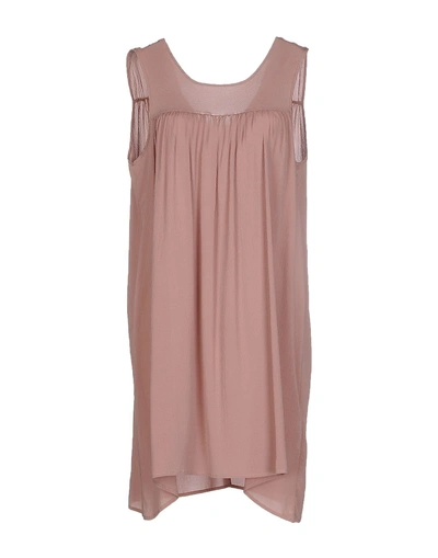 Aglini Short Dress In Light Brown