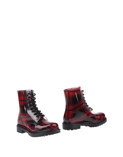 G Six Workshop Ankle Boots In Maroon