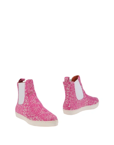 Bams Ankle Boot In Fuchsia