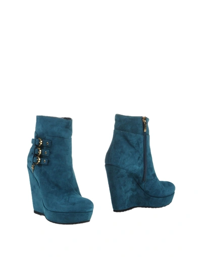 Cesare Paciotti 4us Ankle Boots In Deep Jade