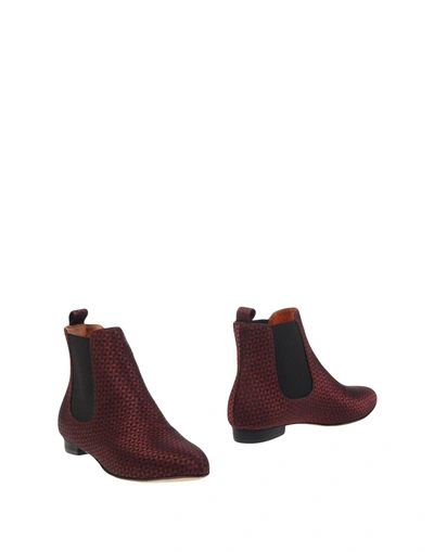 Bams Ankle Boot In Maroon