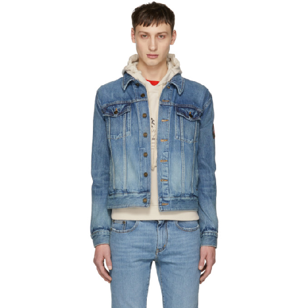 blue saint slim fit denim jacket