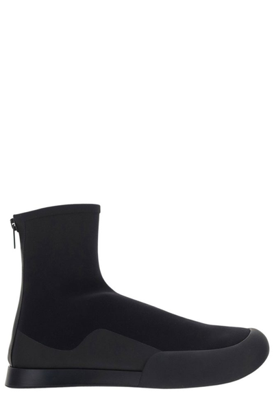 The Row Rubber-trim Scuba Ankle Boots In Black