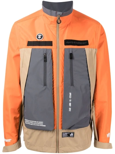 Aape By A Bathing Ape Zip-up Lightweight Jacket In Orange