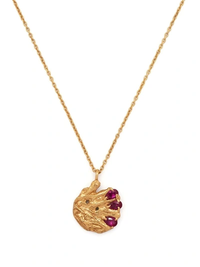 Loveness Lee Shinzo Ruby Recycled Silver Necklace In Gold