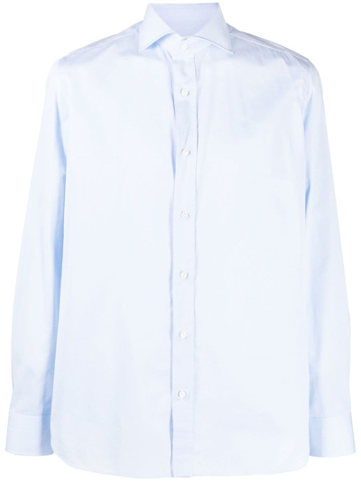 Borrelli Long Sleeve Formal Shirt In Clear Blue