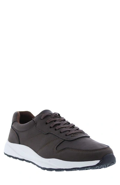 English Laundry Asher Leather Low Top Sneaker In Brown