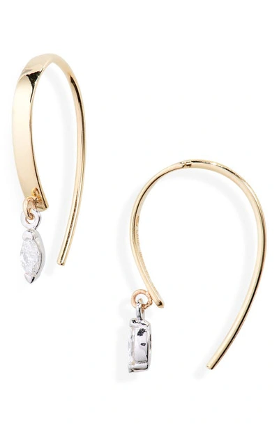 Lana Jewelry Mini Flat Diamond Hooked On Hoop Earrings In Yellow