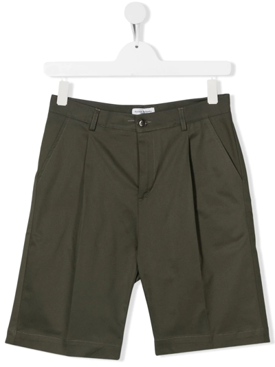 Paolo Pecora Teen Straight-leg Cotton Shorts In Green