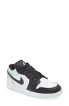 Jordan Kids' Nike Air  1 Low Sneaker In White/ Mint/ Black/ Bordeaux