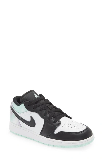 Jordan Kids' Nike Air  1 Low Sneaker In White/ Mint/ Black/ Bordeaux