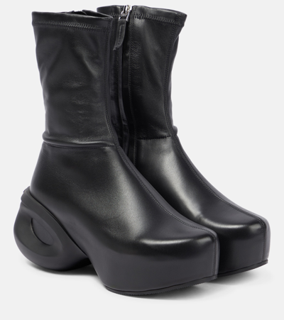 Givenchy G Leather Clog Ankle Boots In Black