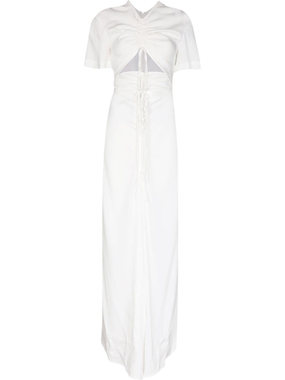 Christopher Esber Cut-out Ruched Maxi Dress In White | ModeSens