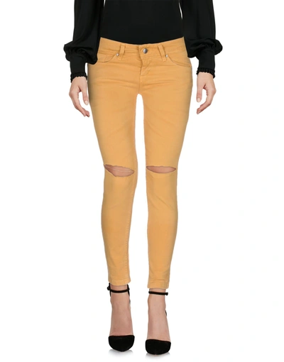 Open Cropped Pants & Culottes In Ocher