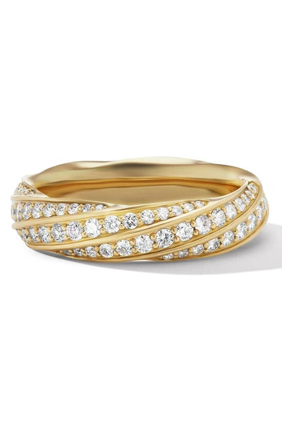 David Yurman Cable 18-karat Recycled Gold Diamond Ring In 18k Gold Recycled
