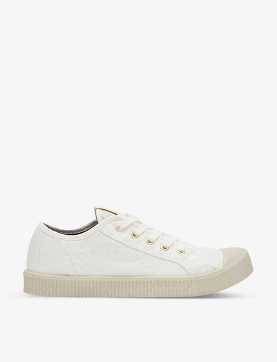 Allsaints Clemmy Recycled-canvas Low-top Trainers In White