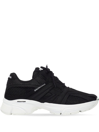 Balenciaga Phantom Fabric & Mesh Sneakers In Black