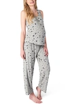 Everly Grey Joy Tank & Pants Maternity/nursing Pajamas In Twinkle Night