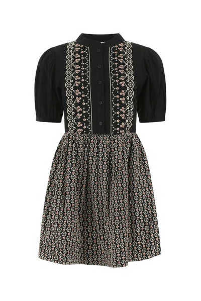See By Chloé Embroidered Cotton Mini Dress Nd See By Chloe Donna 38f In Black