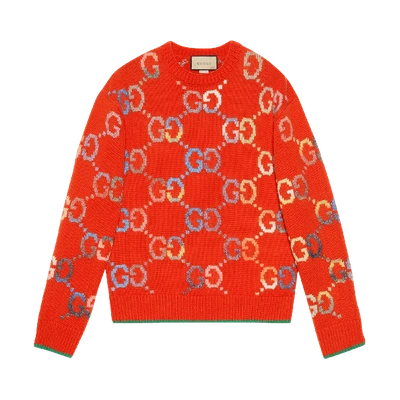 Gucci Gg Wool Jacquard Sweater 'orange'