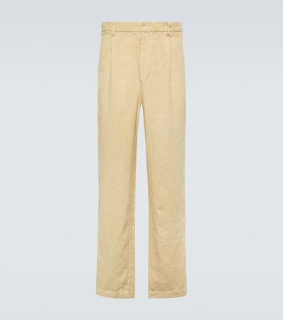 Auralee Washi Duck Canvas Pants In Beige