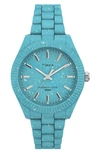Timex ® Waterbury Ocean Recycled Plastic Bracelet Watch, 37mm In Blue/ Blue/ Blue