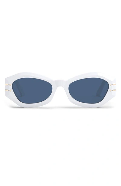 Dior Signature S2u 21v Flat Top Sunglasses In White Blue