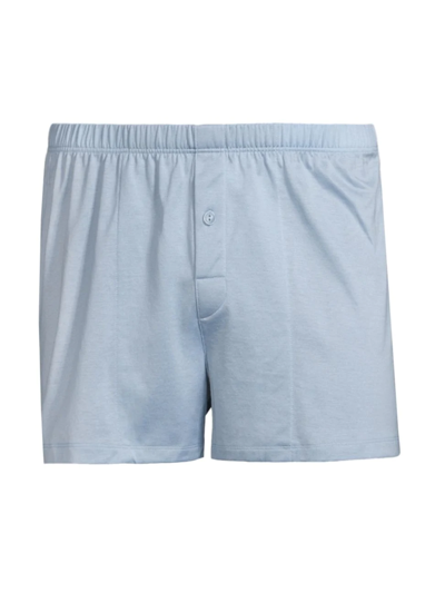 Hanro Men's Sporty Mercerized Cotton Boxers In Classy Check