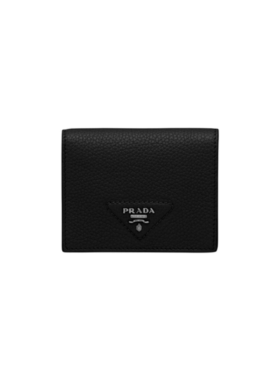 Prada Small Leather Wallet In Black
