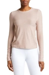 Beyond Yoga Featherweight Inner Circle Cutout Knit Top In Tan