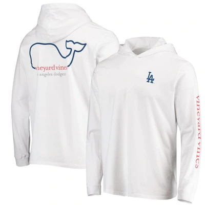 Vineyard Vines White Los Angeles Dodgers Logo Hoodie Long Sleeve T-shirt