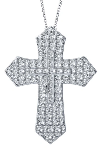 Lafonn Classic Simulated Diamond Cross Necklace In White