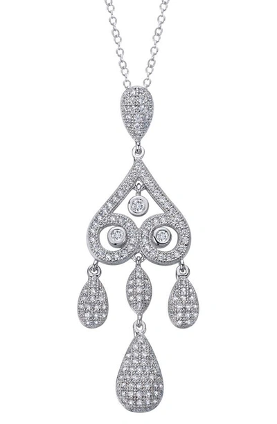Lafonn Classic Simulated Diamond Chandelier Necklace In White