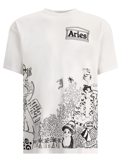 Aries Arise Men's White Cotton T-shirt