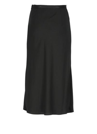 Calvin Klein Logo-waistband Detail Midi Skirt In Black
